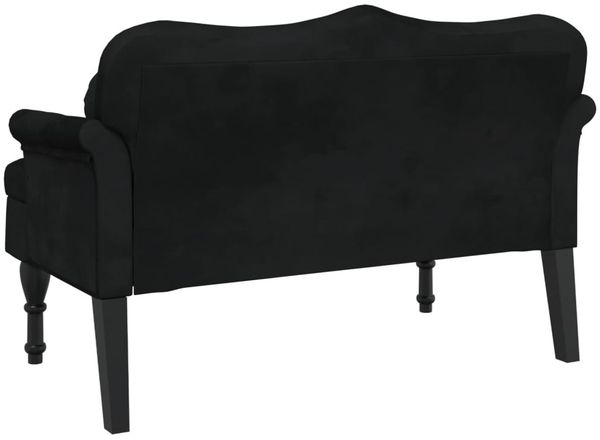 vidaXL Bank mit Kissen Schwarz 120,5 x 65 x 75 cm Samt 372145 Bild 5