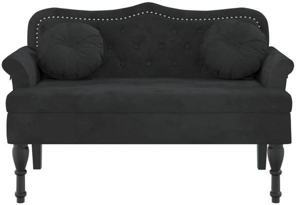 vidaXL Bank mit Kissen Schwarz 120,5 x 65 x 75 cm Samt 372145 Bild 3