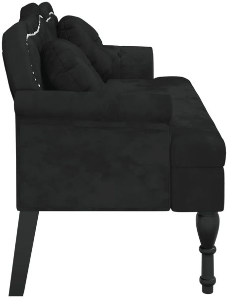 vidaXL Bank mit Kissen Schwarz 120,5 x 65 x 75 cm Samt 372145 Bild 4