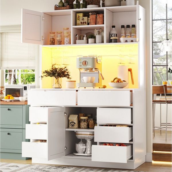 OKWISH Hochschrank Küchen-Hochschrank (Küchenschrank– Smart LED Beleuchtung, 1-St, 120*40*183.5cm)