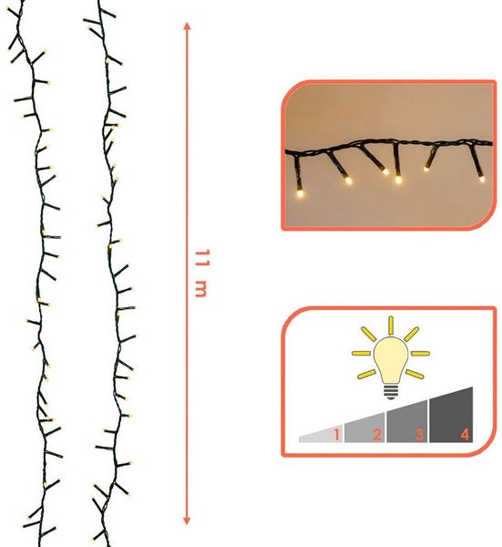 Spetebo LED-Lichterkette Outdoor Weihnachtskette soft gold, mit Timer - 8 Stunden AN / 16 Stunden AUS