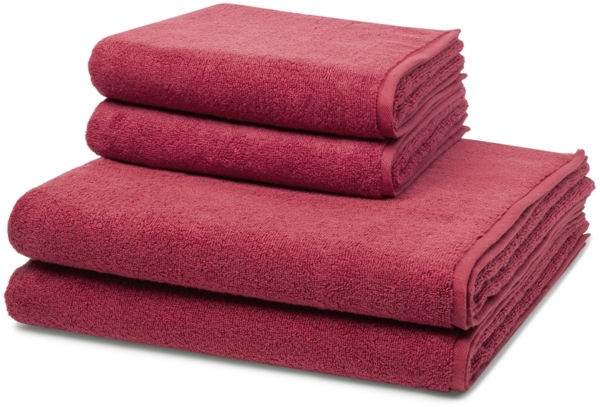Ross Sensual Skin 4 tlg. Frottier-Set - 2 X Handtuch (50 X 100cm), 2 X Duschtuch (75 X 140cm) - 500 g/m2 - Vino