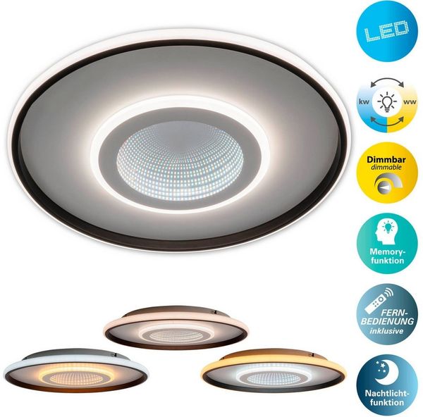 my home LED Deckenleuchte Mona Deckenlampe mit Infinity 3D Effekt, CCT - über Fernbedienung, Dimmfunktion, Memoryfunktion, Nachtlichtfunktion, dimmbar über Fernbedienung, LED fest integriert, warmweiß - kaltweiß, D: 50cm, dimmbar, inkl. Memory, CCT, Fe...