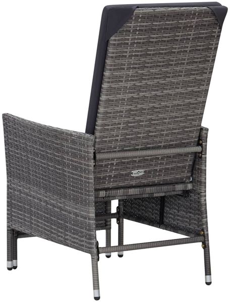 vidaXL Garten-Liegestuhl mit Auflagen Poly Rattan Grau 310230 Bild 6