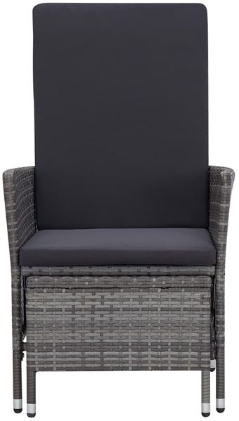 vidaXL Garten-Liegestuhl mit Auflagen Poly Rattan Grau 310230 Bild 3