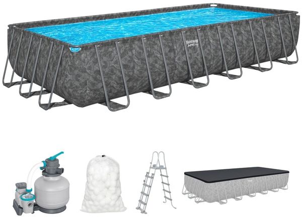 Bestway Winterfest Frame Pool APX365 Komplett-Set Sandfilteranlage 732x366x132cm