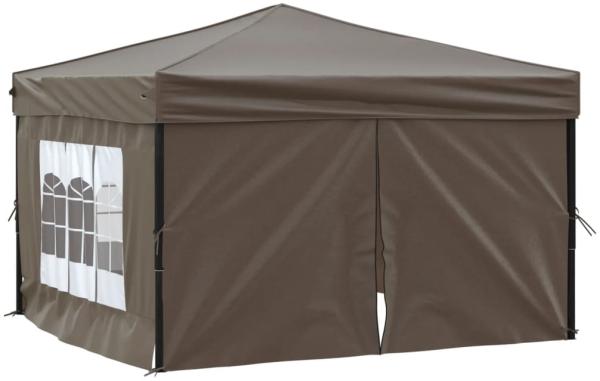 vidaXL Partyzelt Faltbar mit Seitenwänden Taupe 3x3 m 93526
