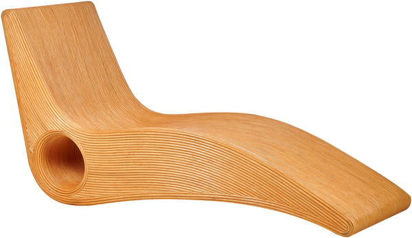 Gartenliege Rattan Heller Holzfarbton AIROLE
