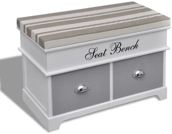 Schrank Sitzbank Truhenbank +Kissen+2 Schublade 240802