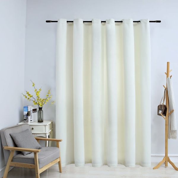 vidaXL Verdunkelungsvorhang mit Metallösen Samt Creme 290 x 245 cm 134515