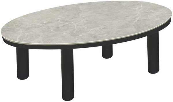 Couchtisch Madison Gartentisch Loungetisch 110x69x35 cm Anthrazit-Keramik