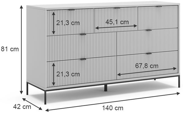 Sideboard Eliza Grau 42 x 81 cm Vicco Bild 3