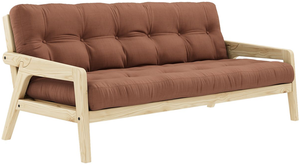 Karup Design Schlafsofa GRAB Gestell Natur, Matratze Clay Brown