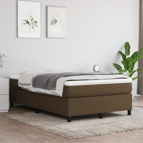 vidaXL Boxspringbett mit Matratze Dunkelbraun 120x190 cm Stoff 3269686 Bild 2