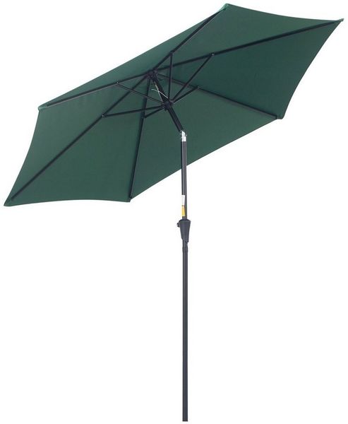 Outsunny Sonnenschirm Marktschirm mit Handkurbel, aus Alu 180/ Polyester, LxB: 260x260 cm, Marktschirm, Sonnenschirm, ohne Schirmständer
