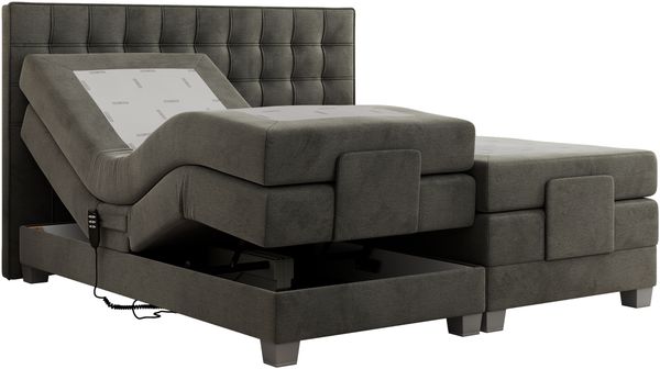 Boxspringbett elektrisch verstellbar, Schlafzimmerbett, Bettkasten - ELEKTRO - 200 x 200 cm - Dunkelgrau Velvet - H3 Bild 5