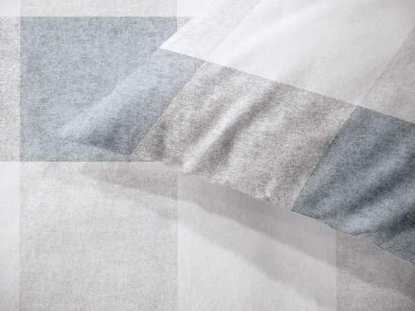 JACK Bettwäsche JACK by Dormisette 135x200cm Quadrate Offwhite Grau, Biber, 2 teilig, Edelbiber, mit Reißverschluss