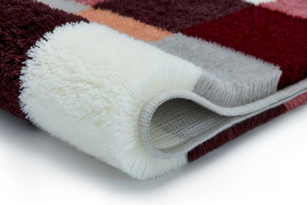 Kleine Wolke Badematte Caro, Höhe 25 mm, rutschhemmend beschichtet, fußbodenheizungsgeeignet, Kunstfaser, rechteckig, Badteppich, modernes Karo-Muster, Pastell-Farben, waschbar Bild 2