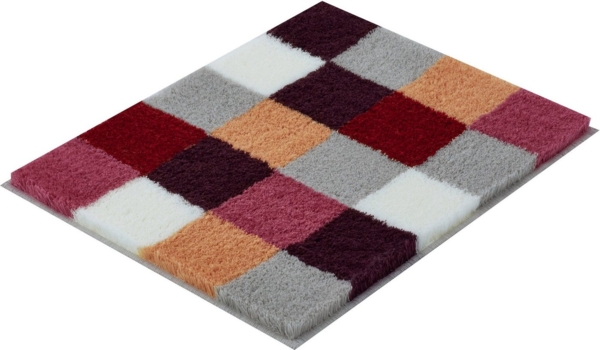 Kleine Wolke Badematte Caro, Höhe 25 mm, rutschhemmend beschichtet, fußbodenheizungsgeeignet, Kunstfaser, rechteckig, Badteppich, modernes Karo-Muster, Pastell-Farben, waschbar Bild 5