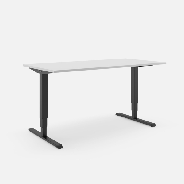 Steelforce 400 Schreibtisch - 160 , Lichtgrau , Schwarz Bild 1