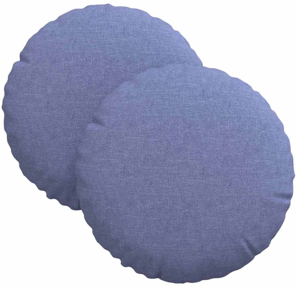 vidaXL Sitzkissen 2 pcs Jeans blau Ø30 x 13 cm Stoff 42014097