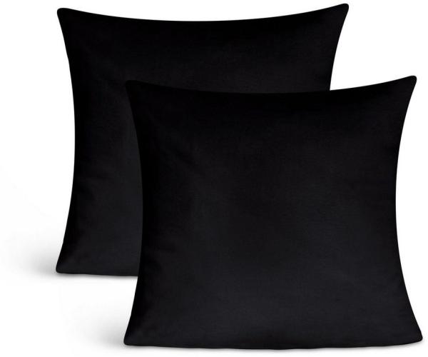 leevitex® Kissenbezüge Kissenbezug, 2er Set, feine Jersey-Qualität, 100% Baumwolle, robuster Reißverschluss