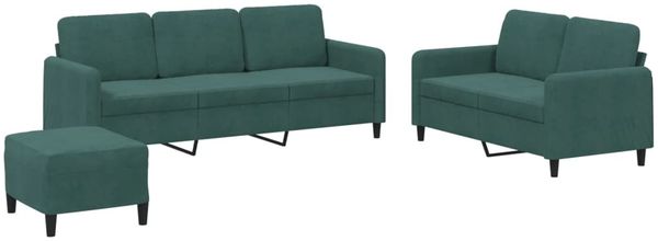 vidaXL 3-tlg. Sofagarnitur Dunkelgrün Samt 3202026 Bild 2
