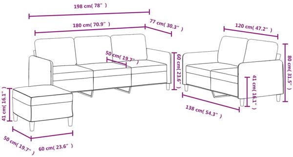 vidaXL 3-tlg. Sofagarnitur Dunkelgrün Samt 3202026 Bild 9