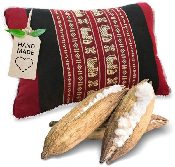 livasia Dekokissen Dekokissen, vegan und handgefertigt, 22 x 33 x 13 cm, Kapok