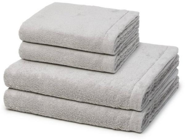 Cawö Lifestyle 4 tlg. Frottier-Set - 2 X Handtuch (50 X 100cm) und 2 X Duschtuch (70 X 140cm) - 520 g/m2 - Platin