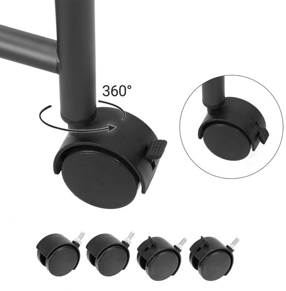 Songmics Wäschesammler auf Rollen mit 4 Fächern, Polyester Schwarz, 67/81 x 87,5 x 38,5 cm Bild 8