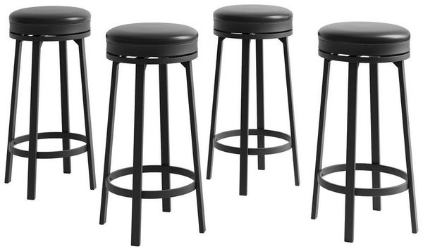 GarveeMore Barhocker 4er Set Barstühle PU-Leder 78cm 360° Drehbar Belastbarkeit bis 127 kg