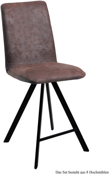 Thekenstuhl drehbar (8er-Set) Desirae 47x109x60 Schwarz/Braun