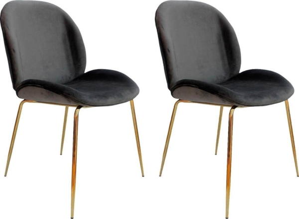 Stuhl Charlize 110 2er-Set Grau / Messing