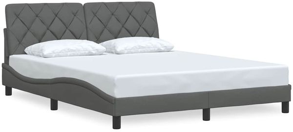Doppelbett, Bettgestell Modernen ohne Matratze Dunkelgrau 160x200 cm Stoff d2277e