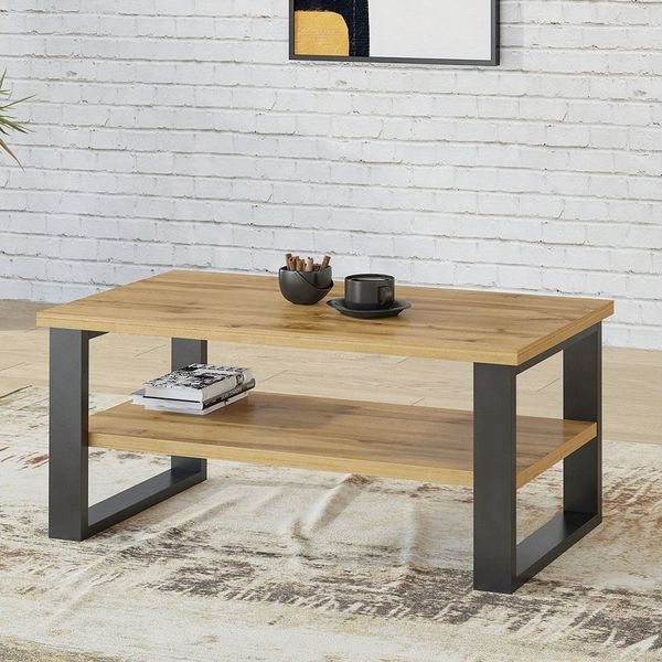 Lomadox Couchtisch HENDERSON-83, Wohnzimmer Couchtisch in Wotan Eiche Nb, B/H/T ca. 110/50/60 cm