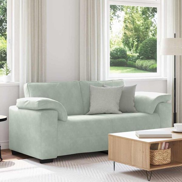 vidaXL Zweisitzer-Sofa Hellgrau 180x77x82 cm Samt 4105267