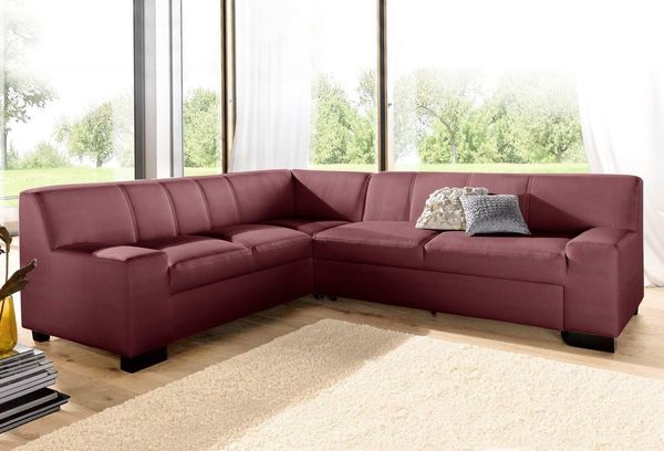 DOMO collection Ecksofa Norma, moderne Armlehnen, zeitlos und elegant, Breite 247cm, L-Form, wahlweise mit Bettfunktion