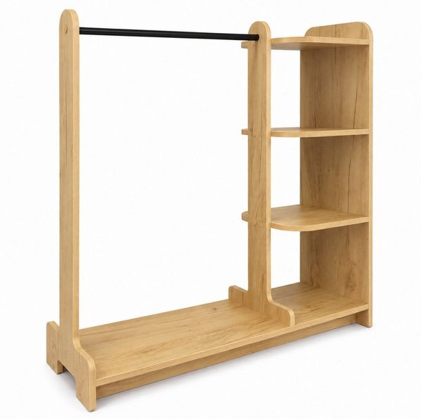 VCM Kleiderregal Lempu 922171 Honig-Eiche H. 124 x B. 106 x T. 35 cm Bild 3