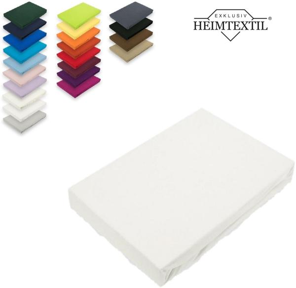 EXKLUSIV HEIMTEXTIL Marke Jersey Spannbettlaken 140 x 200 cm Weiss 100% Baumwolle Öko - Tex Zertifiziert Bed-Sheet Bettlaken Spannbetttuch Topper Leinentuch