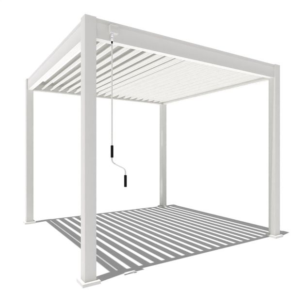 Weide 'Classic' Pergola, freistehend, Aluminium / Stahl weiß, 300 x 300 x 255 cm