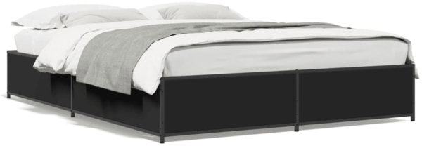 vidaXL Bettgestell Schwarz 120x190 cm Holzwerkstoff und Metall 3279862