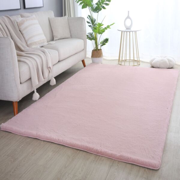 Hochflor Teppich Pia Läufer - 60x110 cm - Rosa Bild 2