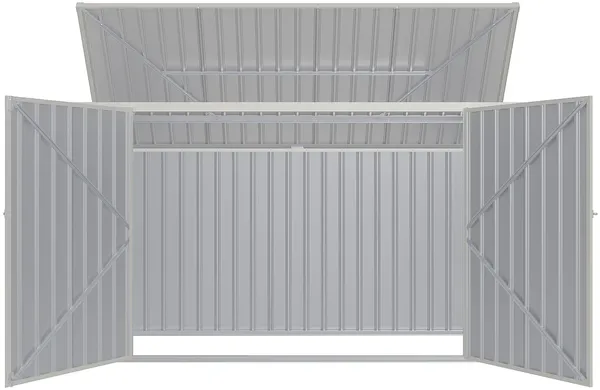 Vente-unique - ILARIO Gartenhaus Metall Grau - B 97 cm x H 112 cm x L 235 cm Bild 5