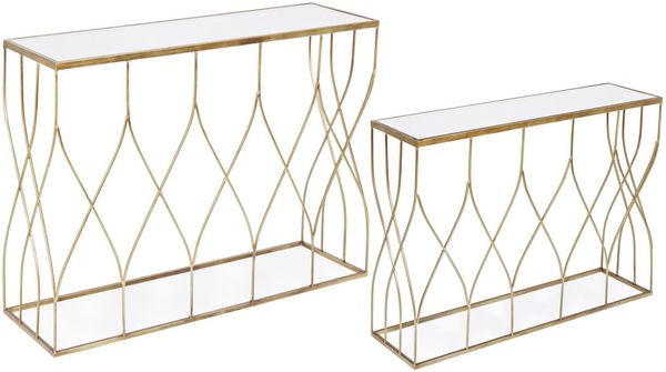 Konsole Ronela 2er-Set, Metall und Glas, modern, gold, vielseitig für Dein Zuhause Bild 2