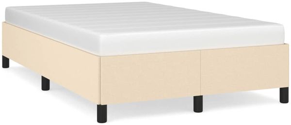 Einzelbettgestell Design für Erwachsene ohne Matratze Creme 120x190 cm Stoff d4283e