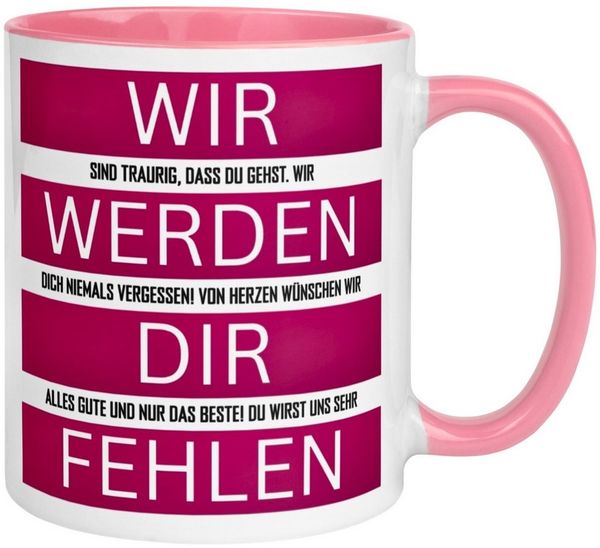 Momentals Tasse Abschiedsgeschenk Kollegen – „Du wirst uns Fehlen“ – Abschied Kollegin, Gratis Versand · Links-&Rechtshänder · Spülmaschinenfest