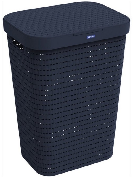 Rotho Wäschesammler Country, 55 L midnight blau Wäschetonne Wäschebox Bild 4