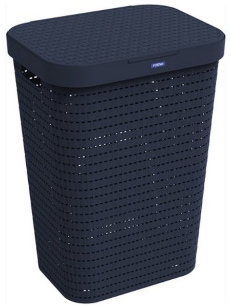 Rotho Wäschesammler Country, 55 L midnight blau Wäschetonne Wäschebox Bild 3