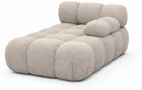 Kaiser Möbel Chaiselongue modular für Wohnzimmer, Bouclé-Stoff Abriamo, Selia, Chaiselongue, Chaiselongue-Modul zum Entspannen,Modernes Lounge-Design